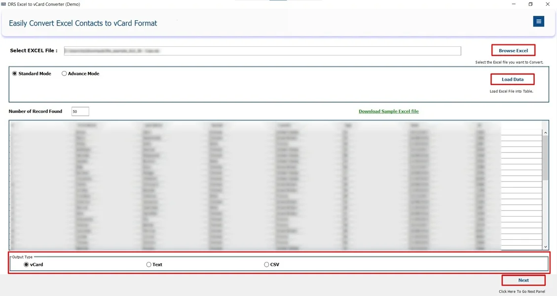 Convert Excel to vCard