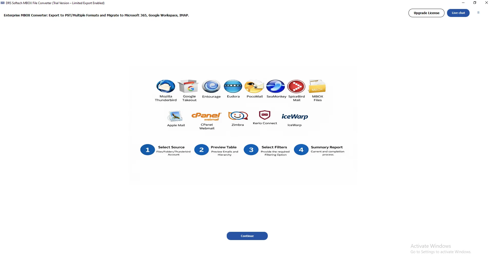 Download, install, and launch the MBOX Migrator Tool