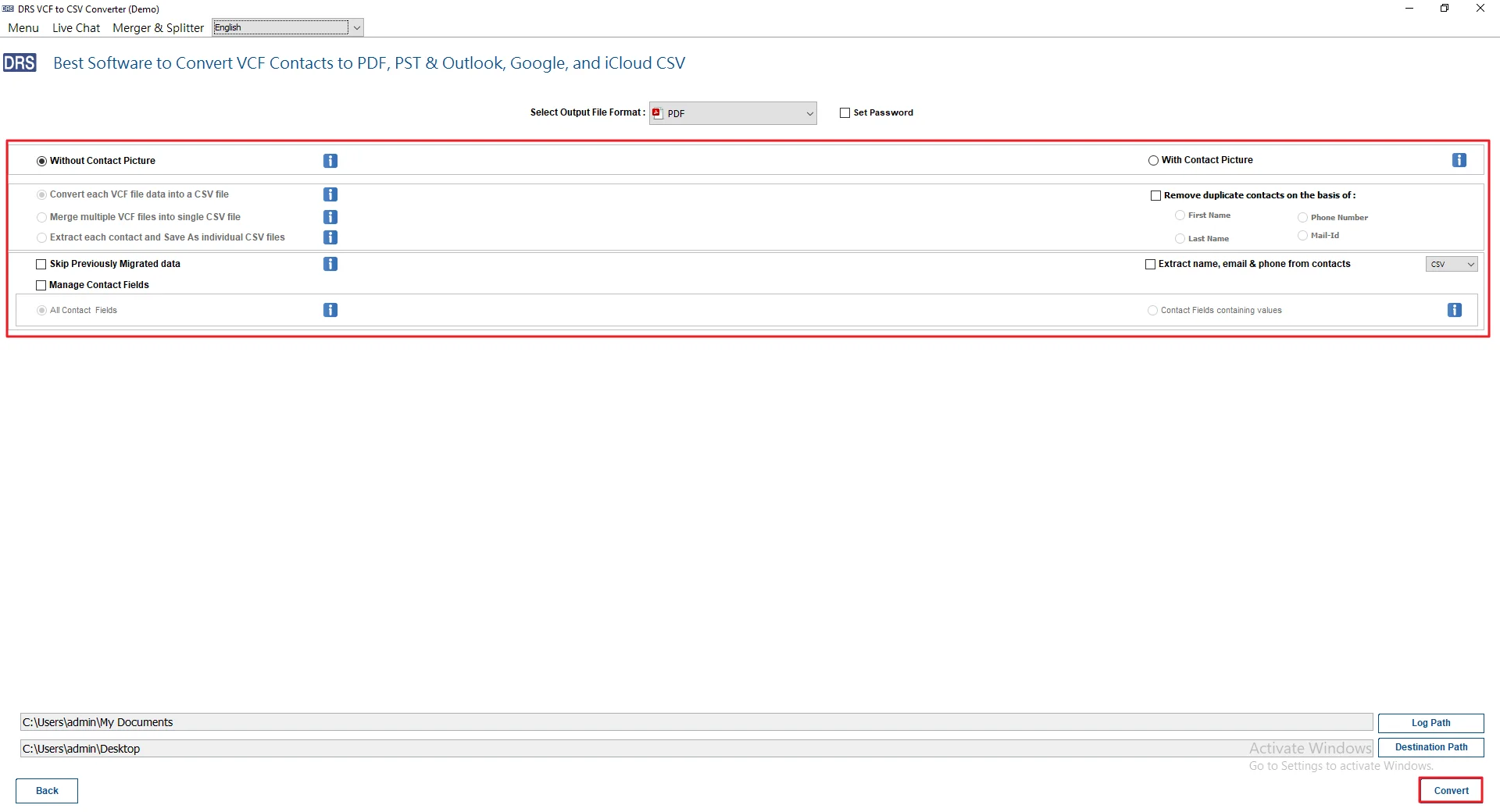 use additional features if needed and click Convert