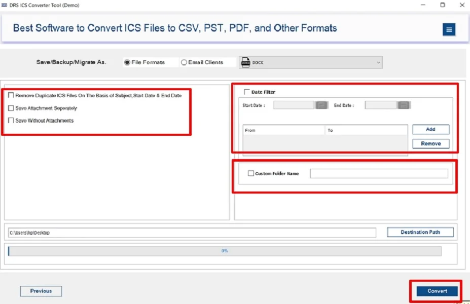 Convert ICS to DOCX: Easily Export iCalendar to Word Doc
