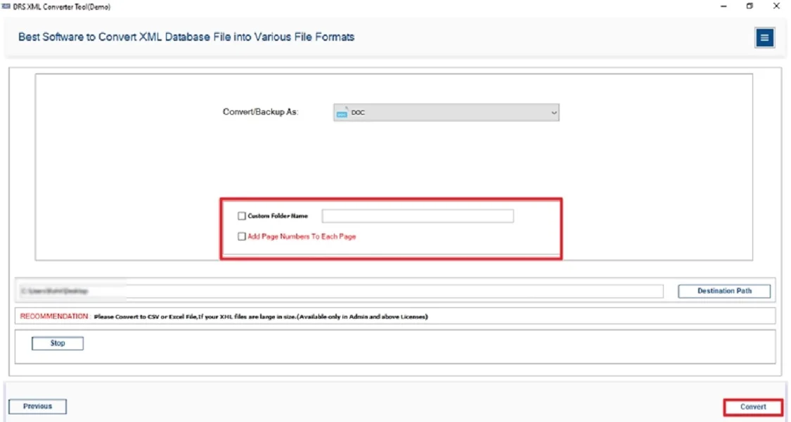 Convert XML to DOC