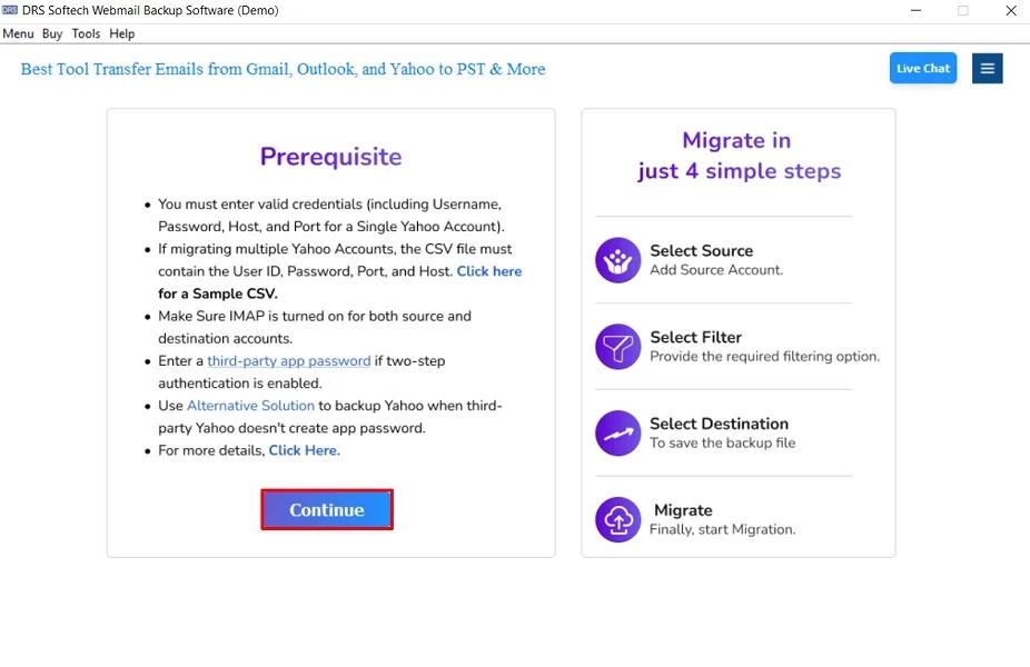 Export AOL Emails to MBOX