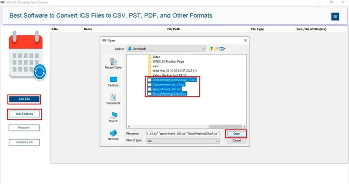 Convert ICS to TXT