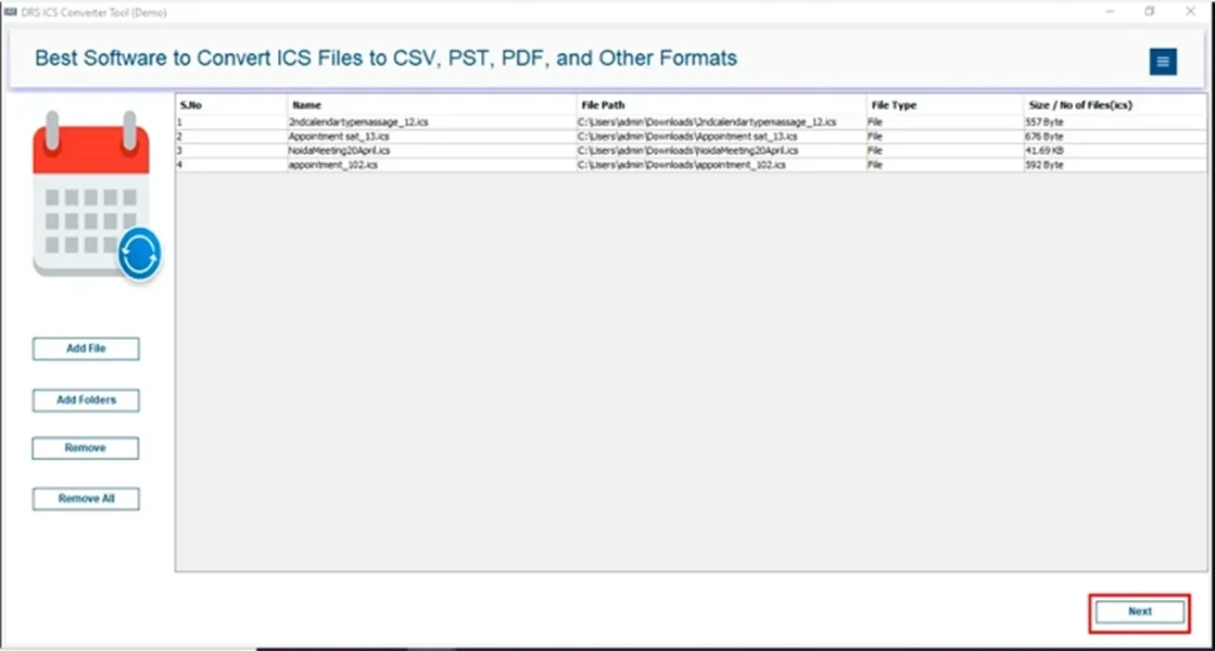 Convert ICS to TXT