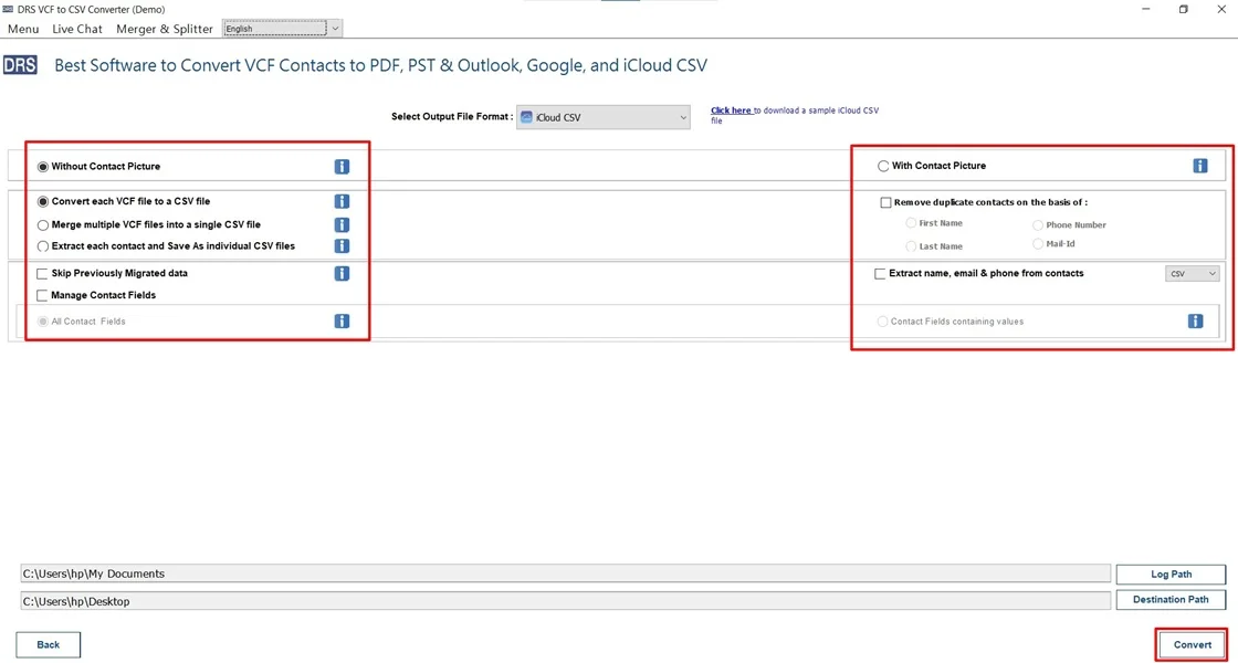  Import vCard Contacts to iCloud
