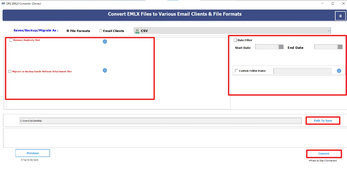 In the end, apply filters, choose the destination to save the file, and click Convert to start the process. 