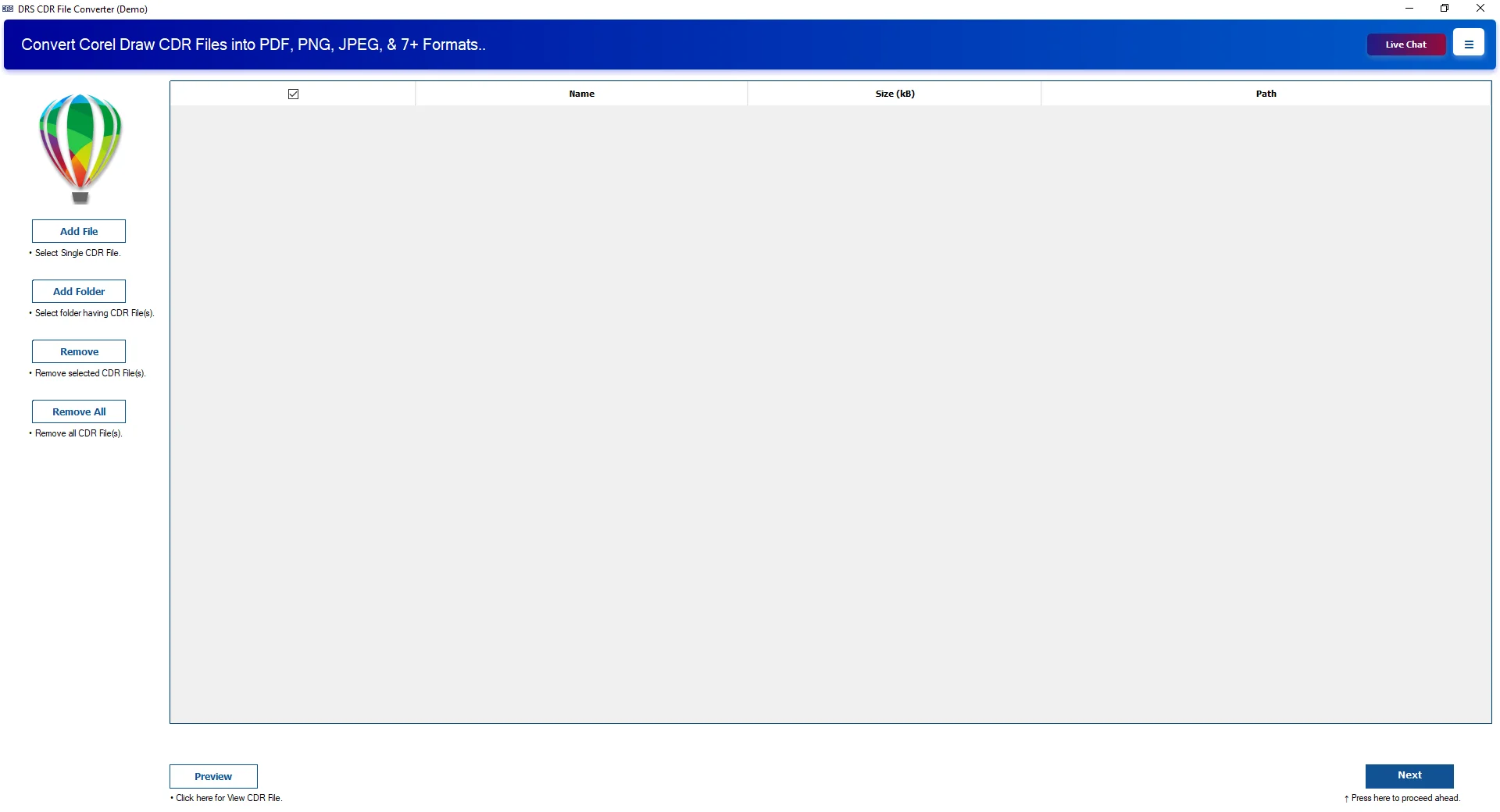 Download & open the CDR Converter Tool