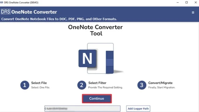 Firstly, start getting the MigrateEmails OneNote Converter Tool.