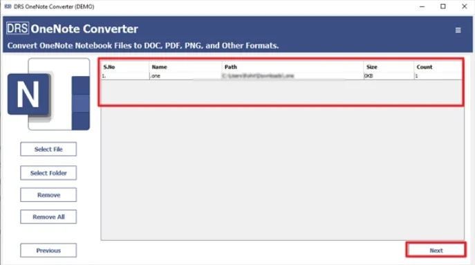 Further, upload the file that you want to convert, and click Next.
