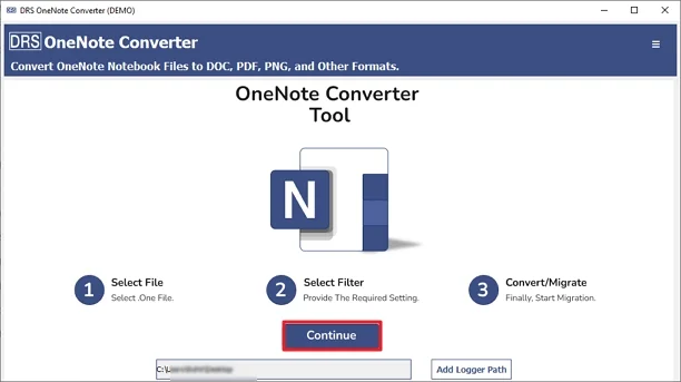 First, download and install the MigrateEmails OneNote Converter Tool.
