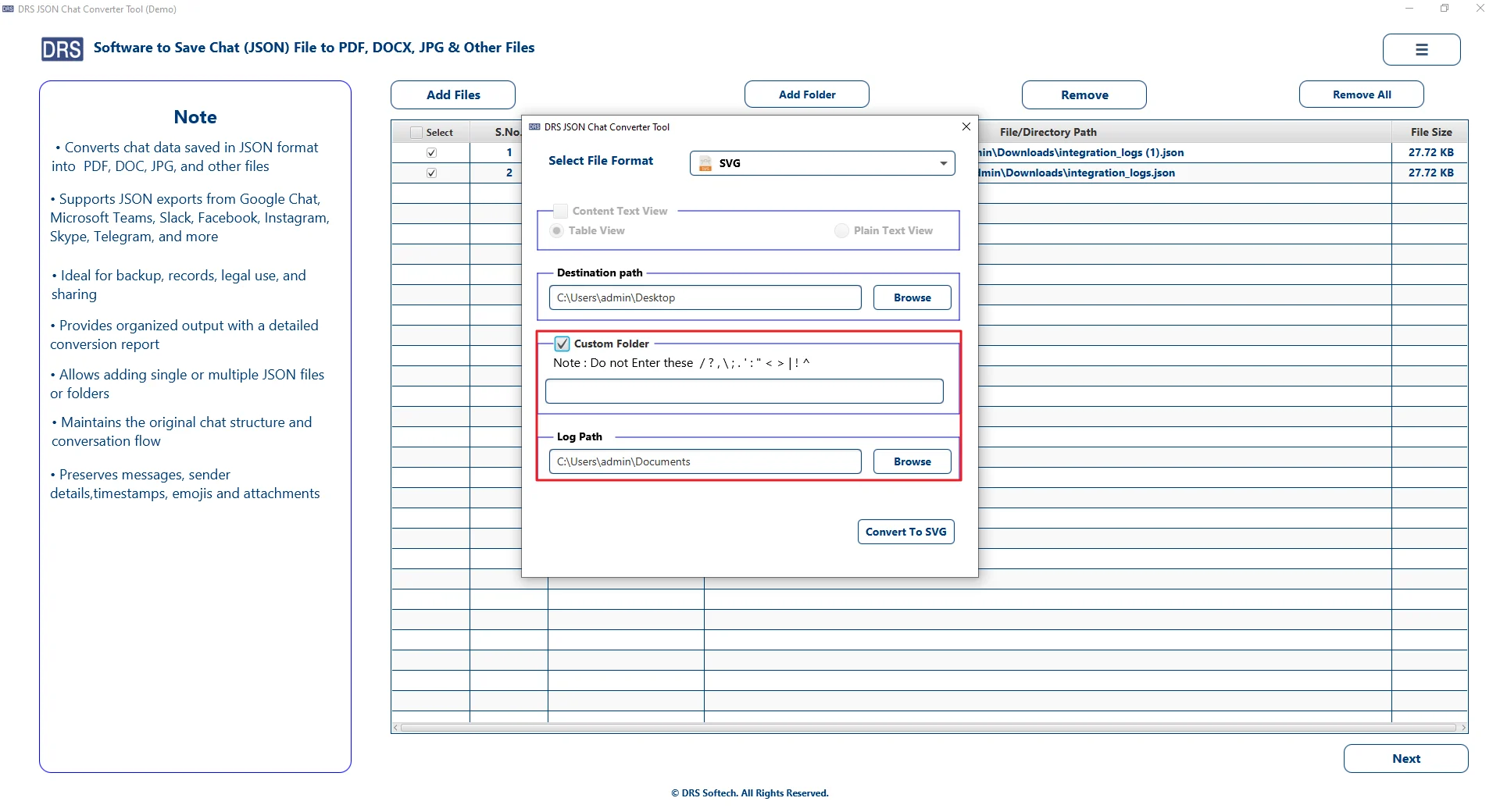 Enter a name and choose the location using the Browse option