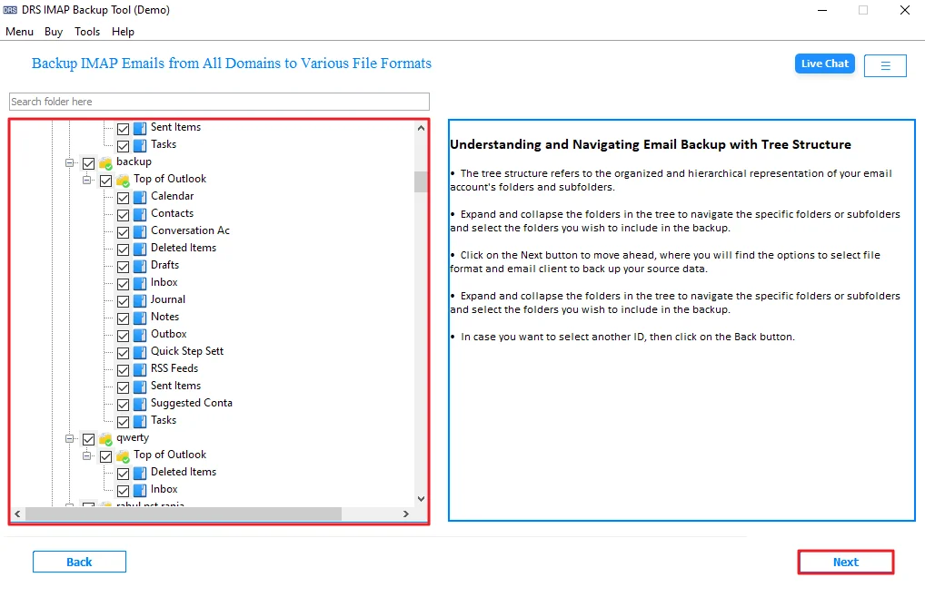 preview all mailbox folders and click Next