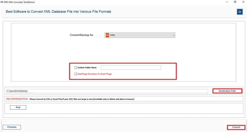 Apply additional filters/features if needed. Click Convert