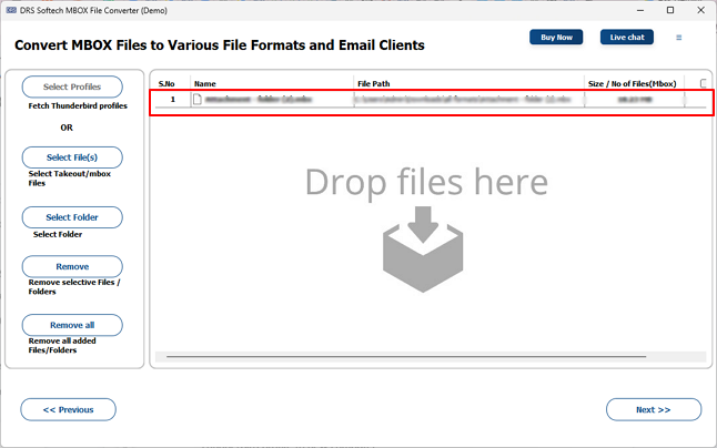 Select the desired Thunderbird profile and proceed to the next step.
