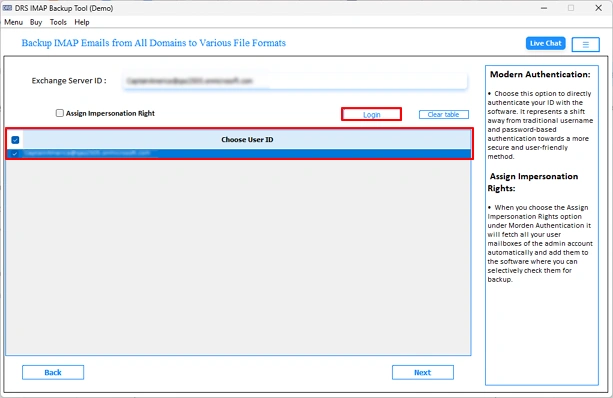 Use Modern Authentication or Client ID & Secret ID to Log In.