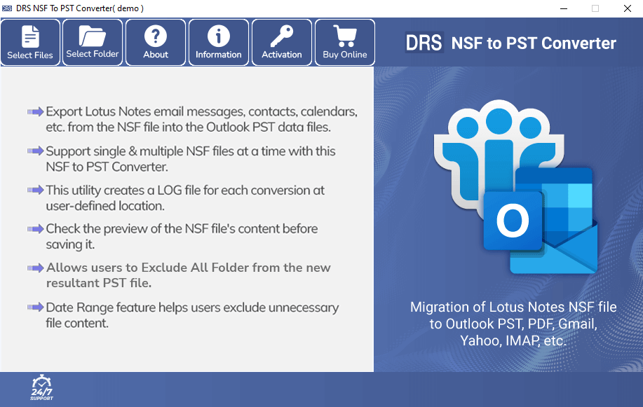 nsf to pst converter, migrateemails nsf to pst converter tool, nsf to pst, lotus notes to outlook, convert nsf to pst, nsf to pst online, export lotus notes to outlook