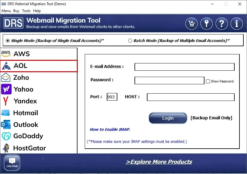 AOL Backup Tool