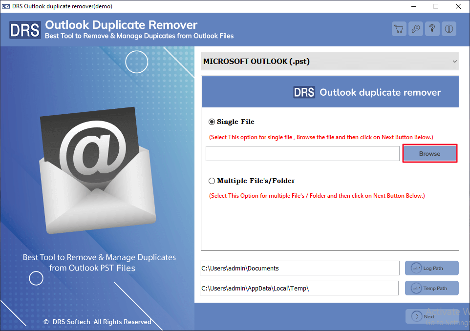 MigrateEmails Duplicate Remover for Outlook Screenshot