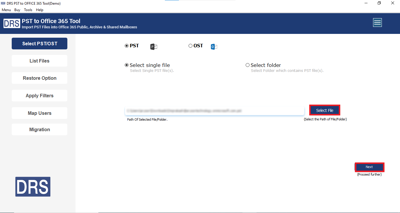MigrateEmails PST to Office 365 Migration Tool Screenshot