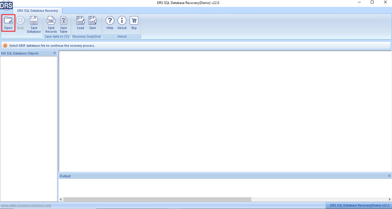 MigrateEmails SQL Database Repair Tool Screenshot